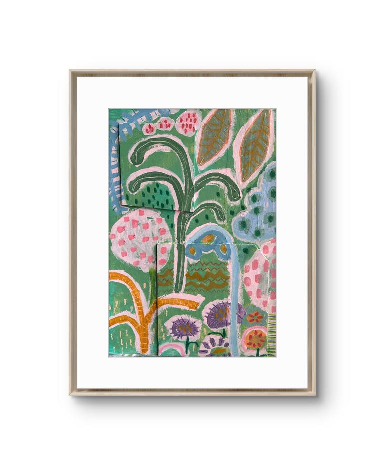 Original Folk Botanic Painting by Gisella Pena