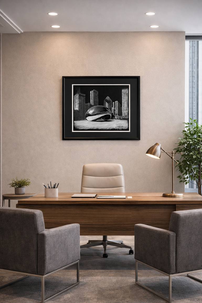 Original Minimalism Architecture Painting by Bruno Vanoudenhove
