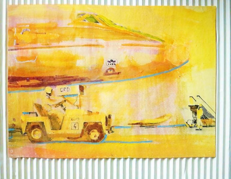 Original Pop Art Airplane Painting by Citizen Brown Vcr
