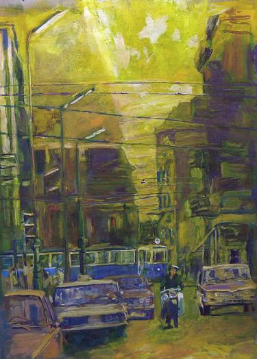 Original Fine Art Cities Paintings by Citizen Brown Vcr