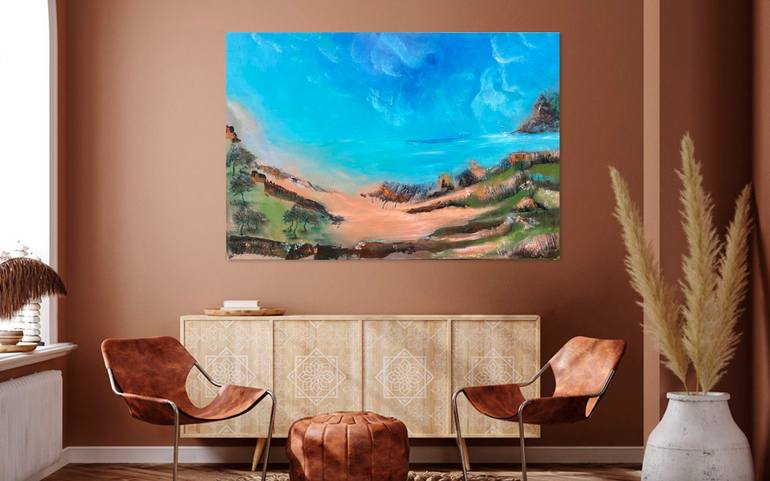 Original Abstract Expressionism Beach Painting by Lillyanna Walker