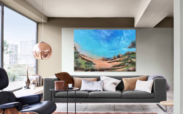 Original Abstract Expressionism Beach Painting by Lillyanna Walker