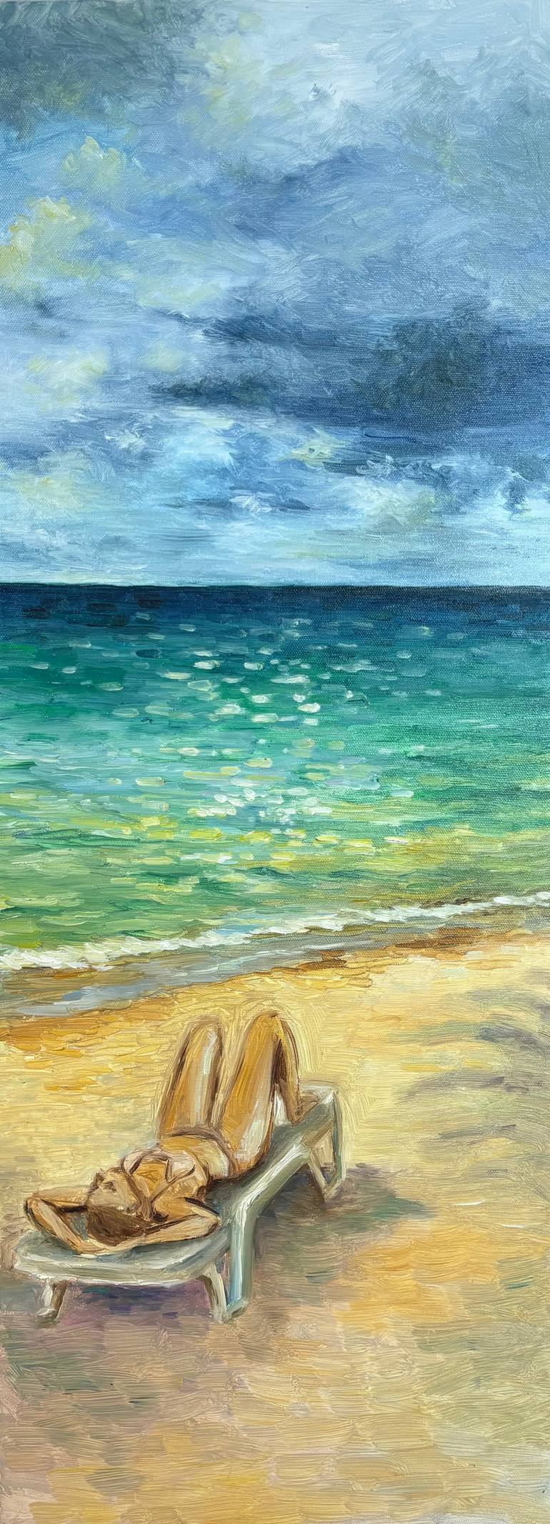 Original Seascape Painting by Yana Vinitskaya | Expressionism Art on Canvas | Under the sun