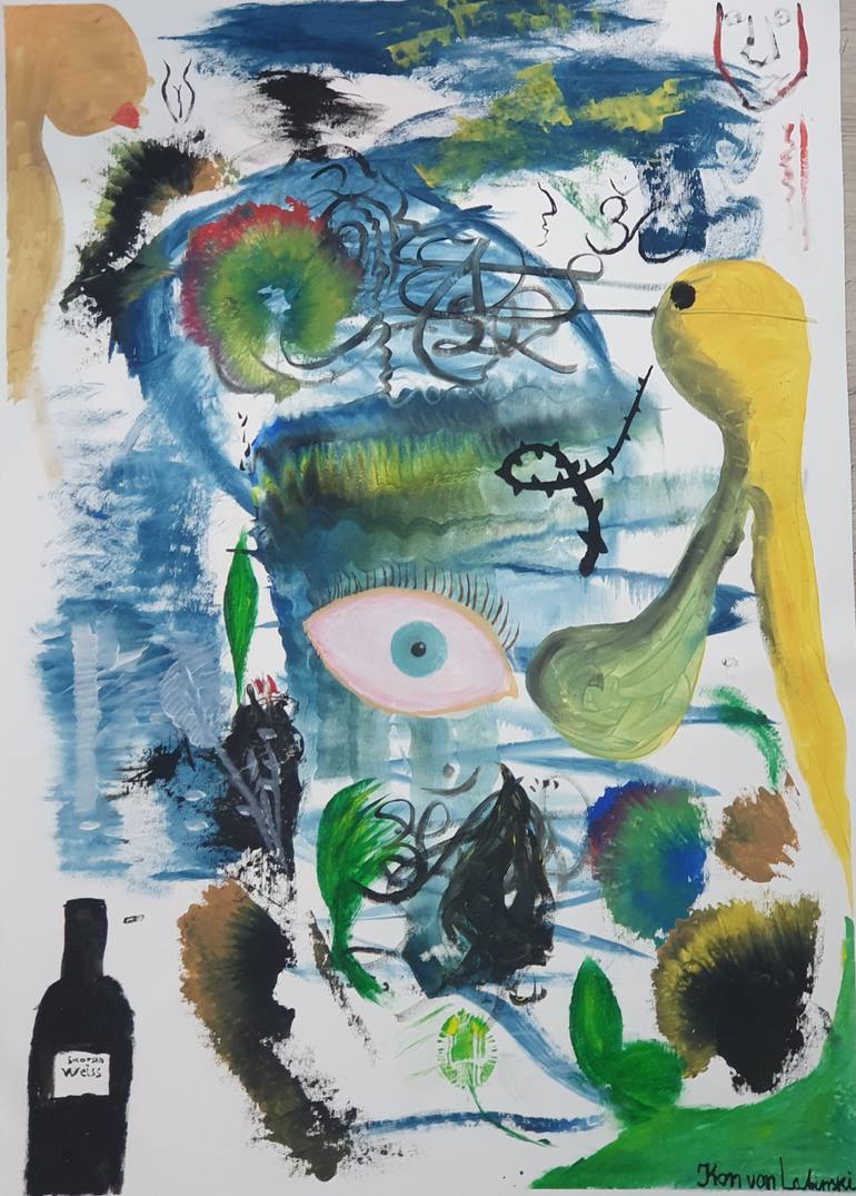 Original Nature Painting by Konec Freiburg | Abstract Art on Canvas | Vegetation and the underwater world of Labino