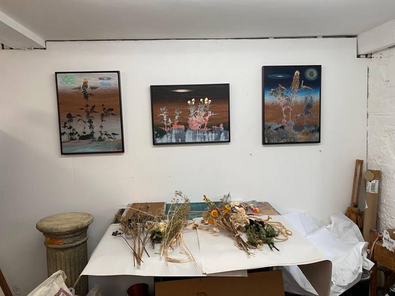 Original Color Field Painting Botanic Mixed Media by Sean Hanrahan