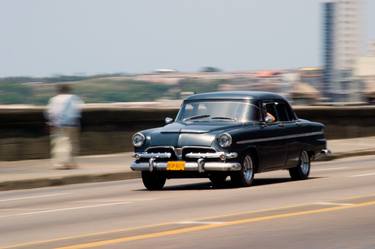 Black and silver vintage car, Havana, Cuba. thumb