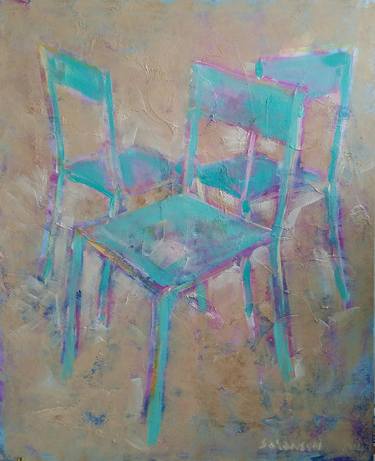Original Abstract Expressionism Interiors Paintings by Yves-Marie Salanson