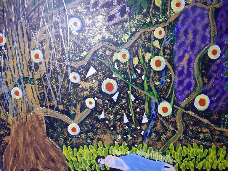 Original Fantasy Painting by Youngsoo Kim | Abstract Expressionism Art on Canvas | forest of the night