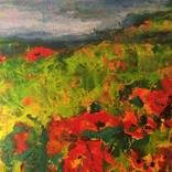 Poppy Sea Original canvas painting Judy Bird by Judy Art