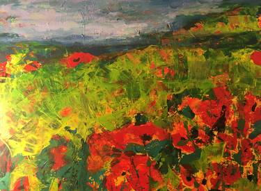 Original Abstract Expressionism Landscape Paintings by Judy Art