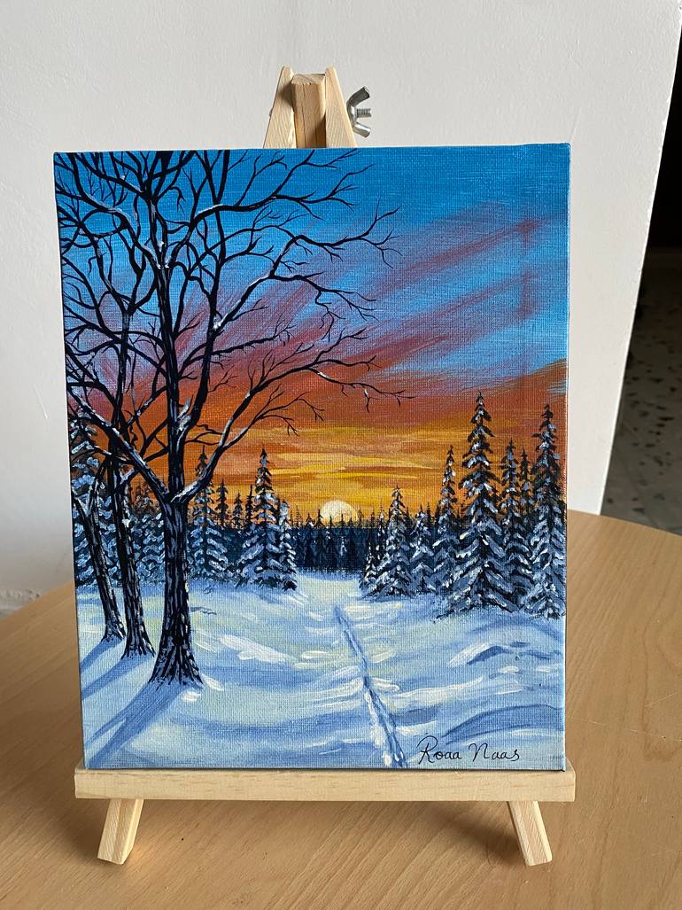 Original Expressionism Landscape Painting by Roaa Naas