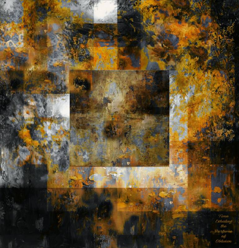 Original Abstract Printmaking by Vakim Pirdon  Abstract Art on Canvas  Time Exhaling the Perfume of Oblivion