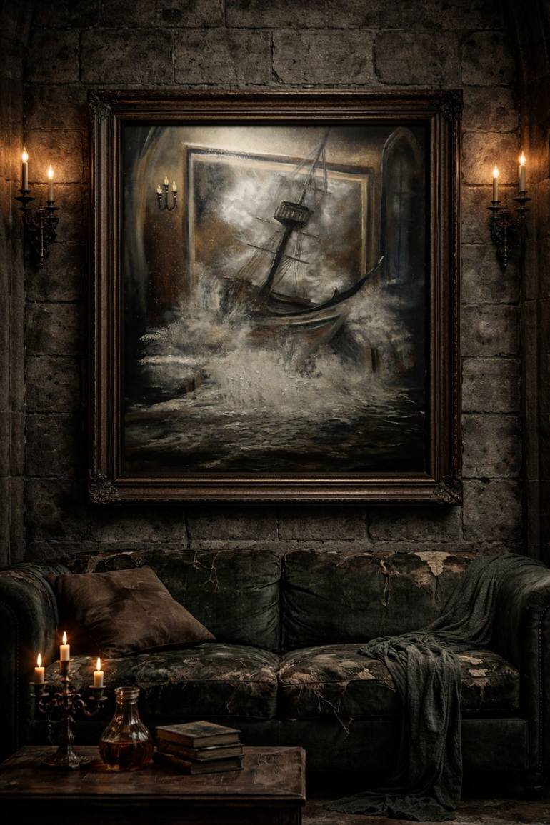 Original Art Deco Fantasy Painting by Raven Dubh