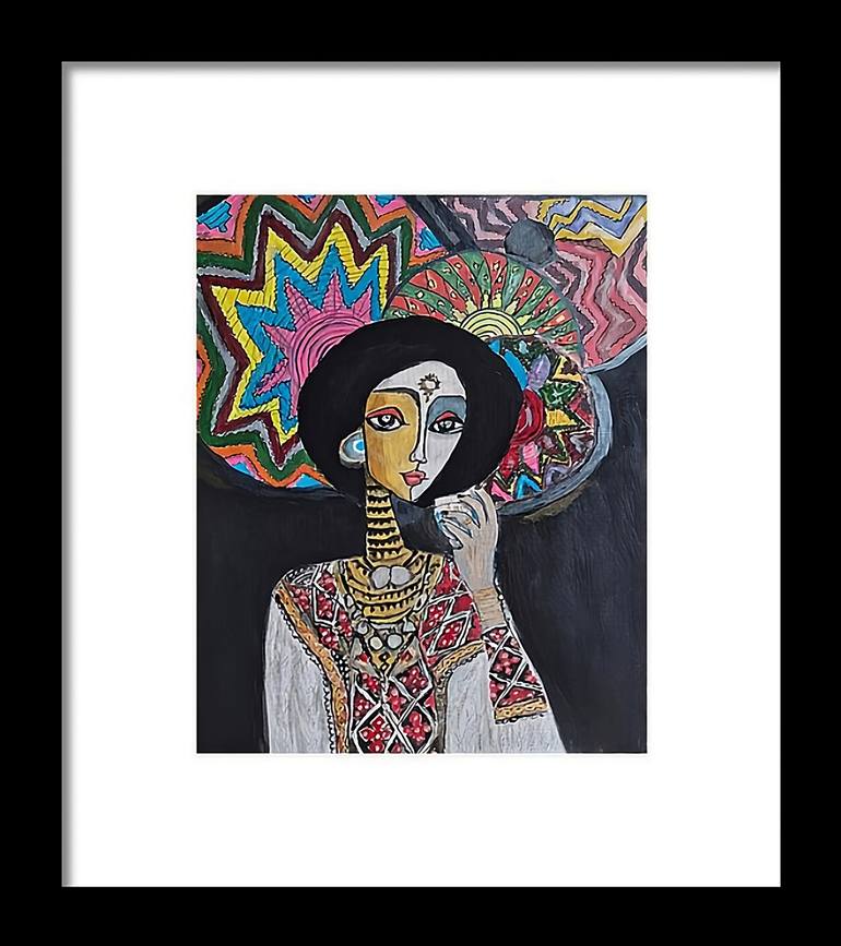 Original Folk People Painting by Maza Terefe