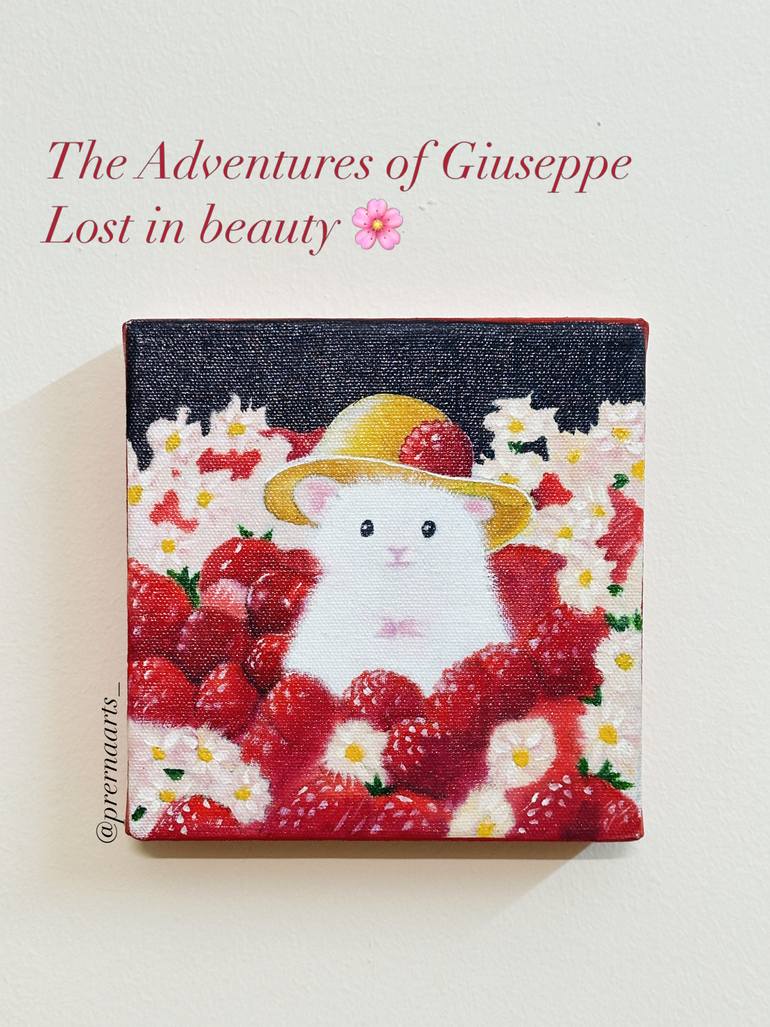 Original Animal Painting by Prerna Singh | Figurative Art on Canvas | The Adventures of Giuseppe: Lost in Beauty (Part 2 of 5)