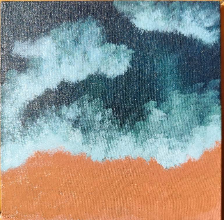 Original Landscape Painting by Joanna Noronha | Abstract Expressionism Art on Canvas | Turquoise Waters, Grim whisps, Sol under the Sea, Burning Dream