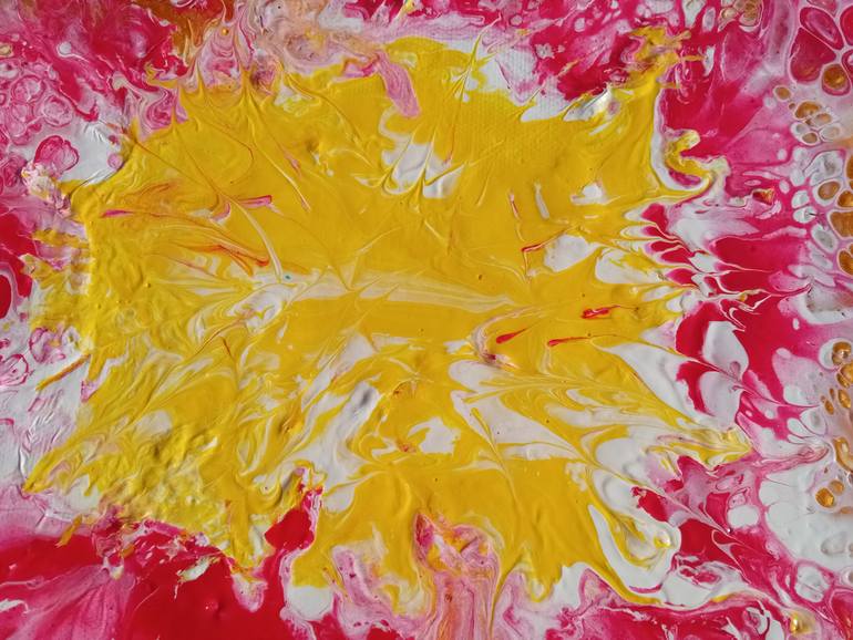 Original Abstract Sunrise Painting by Aurora Goia