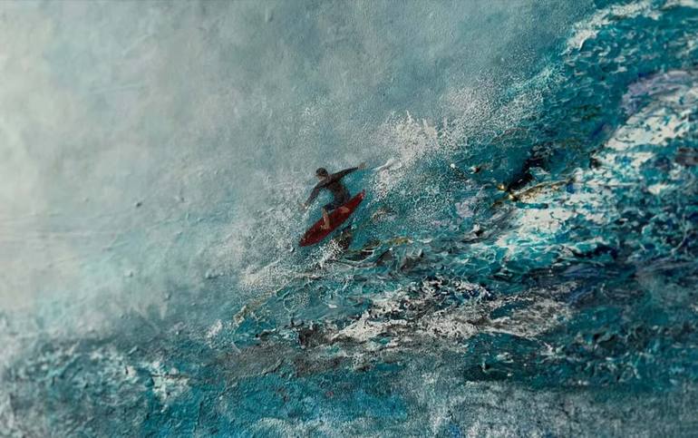 Original Abstract Expressionism Seascape Painting by Rafia Rasheed