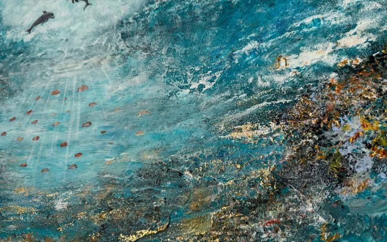 Original Abstract Expressionism Seascape Painting by Rafia Rasheed