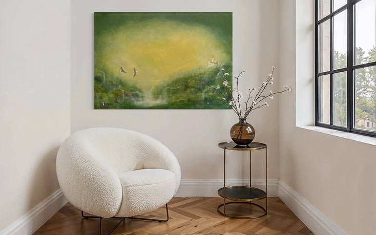 Original Abstract Expressionism Landscape Painting by Rafia Rasheed