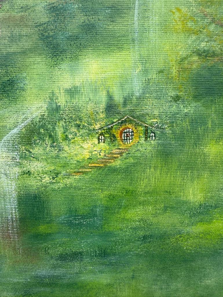 Original Abstract Expressionism Landscape Painting by Rafia Rasheed