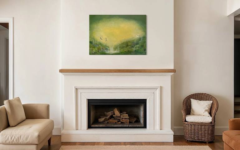 Original Abstract Expressionism Landscape Painting by Rafia Rasheed