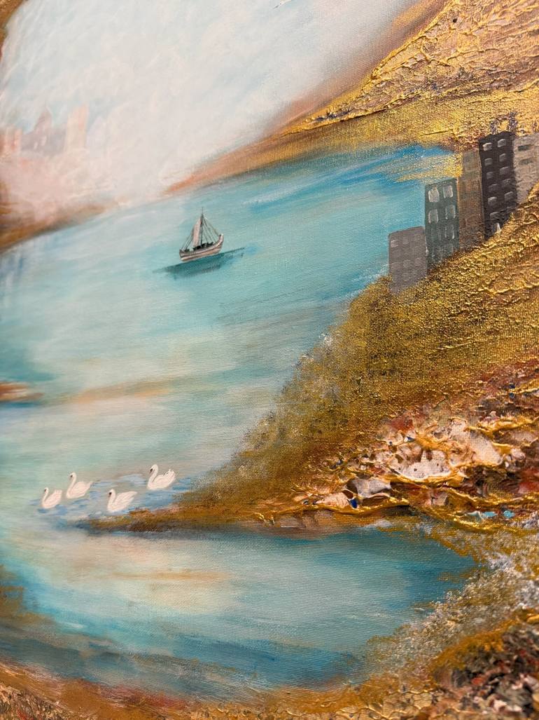 Original Romanticism Seascape Painting by Rafia Rasheed