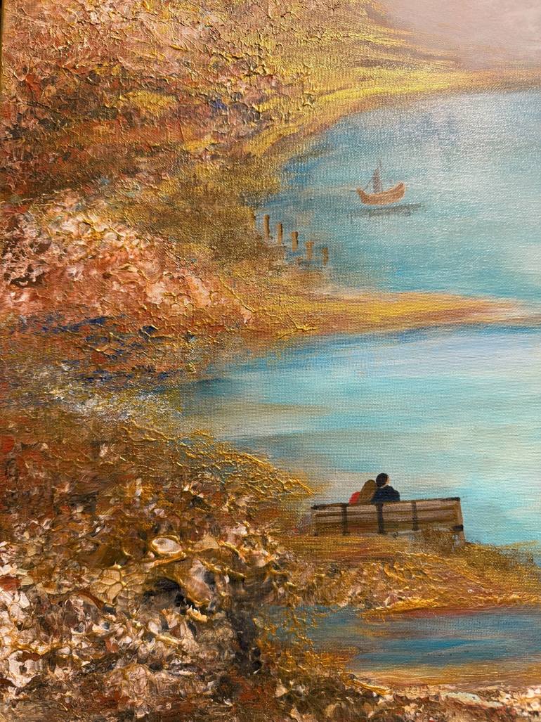 Original Romanticism Seascape Painting by Rafia Rasheed