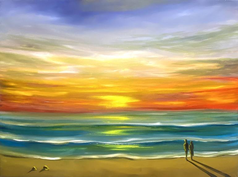 Beautiful Sunset View Painting by Aisha Haider Saatchi Art