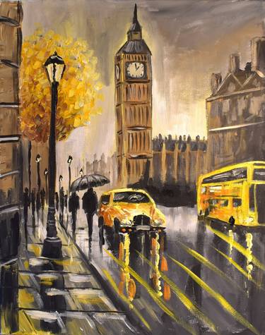 Original Impressionism Cities Paintings by Aisha Haider