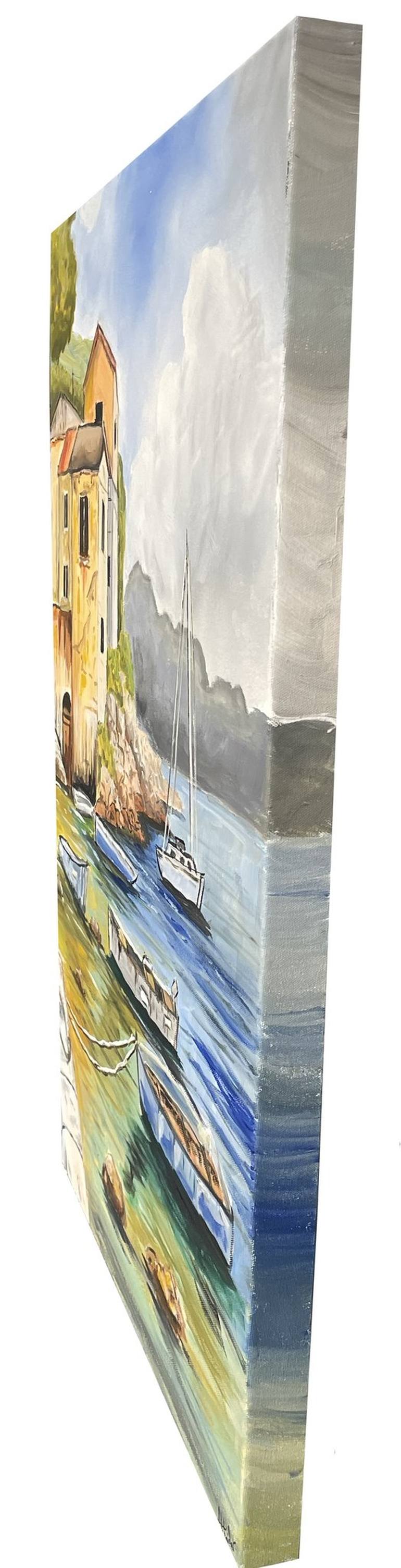 Original Impressionism Boat Painting by Aisha Haider