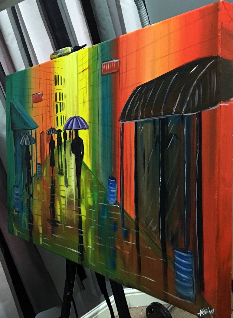 Original Impressionism Cities Painting by Aisha Haider