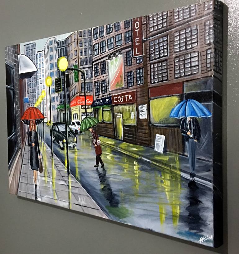 Original Impressionism Cities Painting by Aisha Haider