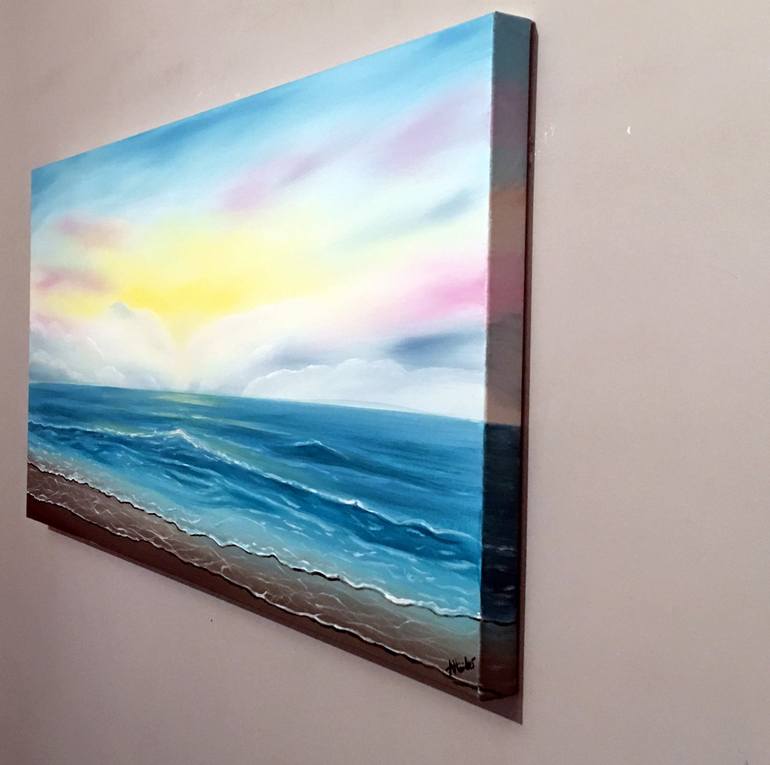 Original Impressionism Seascape Painting by Aisha Haider