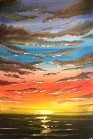 cloudy sunset painting