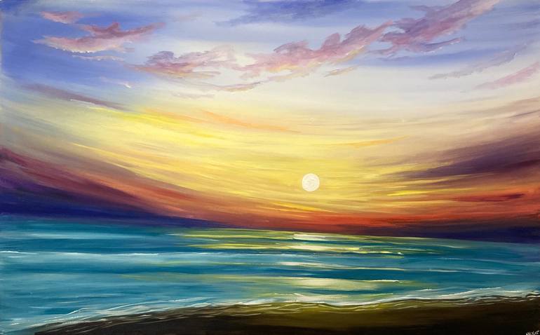 Sunset Horizon Painting by Aisha Haider Saatchi Art