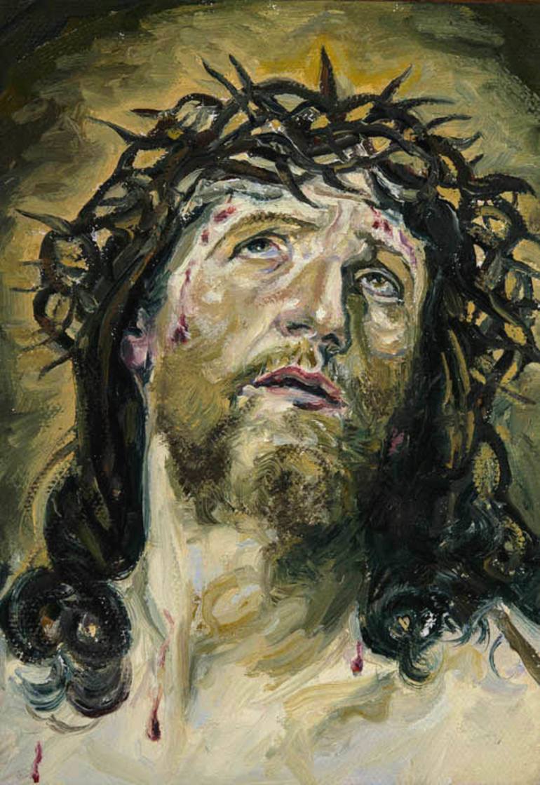 Jesus (Homage to Guido) Painting by wendy elia | Saatchi Art