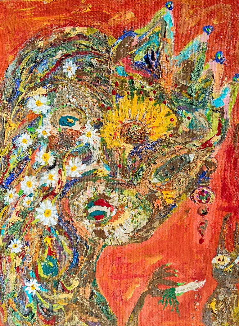 Original Abstract Painting by Yuriko Setsu | Abstract Art on Canvas | SETSU -- Awkwardness & Rabbit