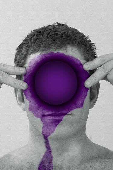 Saatchi Art Artist Mark Skay; Collage, “Purple Hole” #art