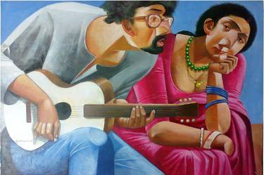 Original Contemporary Family Paintings by Bidya Ashok