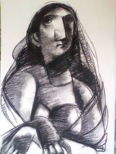 Original Figurative Women Drawings by Bidya Ashok