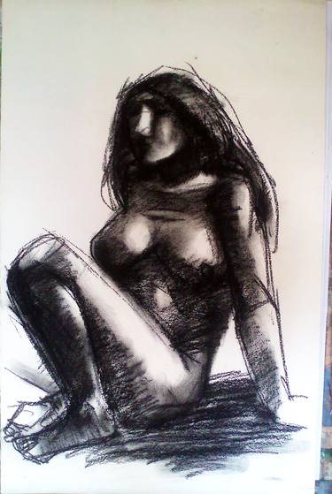Original Figurative Nude Drawings by Bidya Ashok