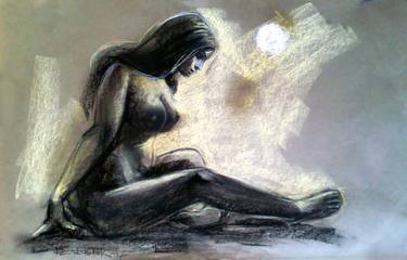 Original Figurative Nude Drawings by Bidya Ashok