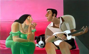 Original Figurative Love Paintings by Bidya Ashok