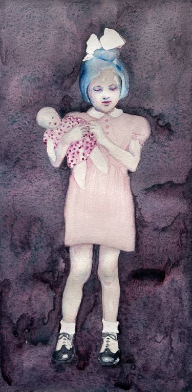 Original Figurative Children Painting by Sylvia Batycka