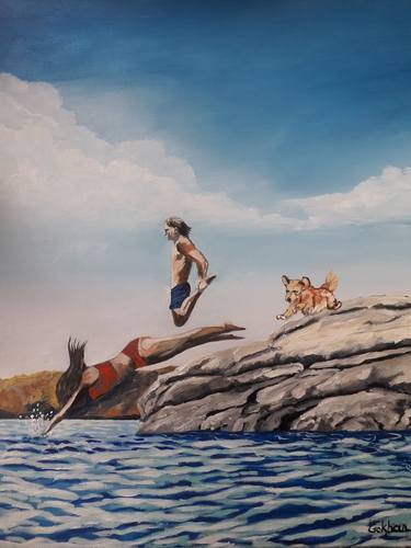 Original Pop Art Seascape Paintings by Gökhan Alpgiray