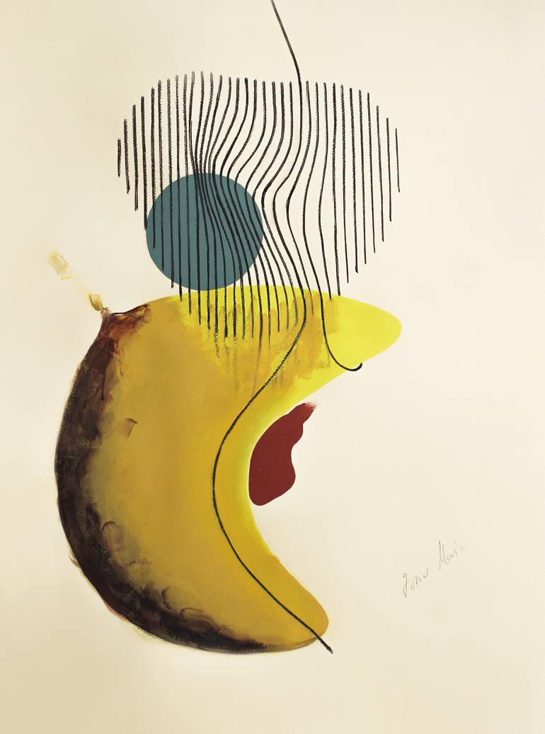 Original Abstract Drawing by Maia Grigalashvili | Contemporary Art on Corrugated Cardboard | BODY AND SOUL 9