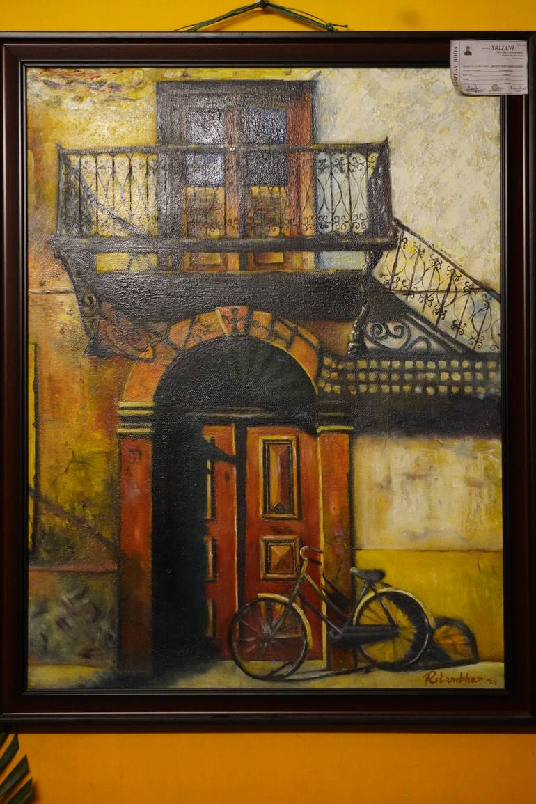 Original Architecture Painting by Ritambhar Roy | Realism Art on Canvas | Classic Light and Shadow
