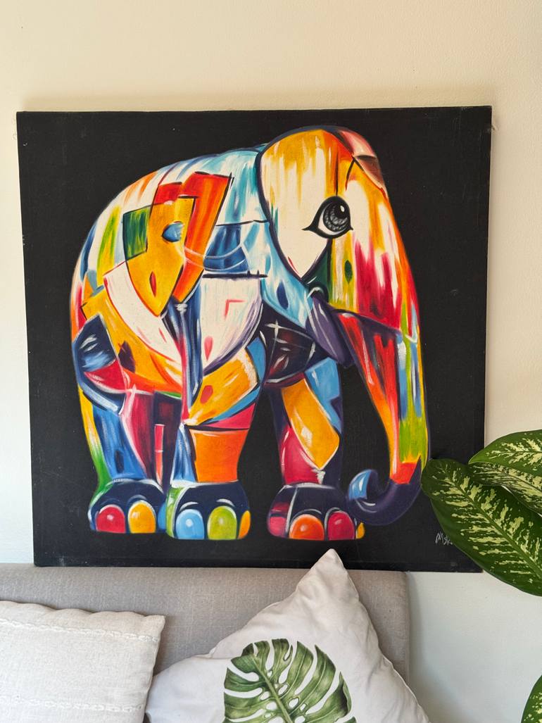 Original Abstract Expressionism Animal Painting by Maria Marchukova