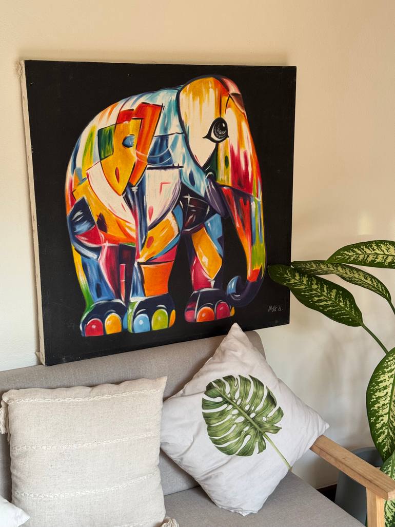 Original Abstract Expressionism Animal Painting by Maria Marchukova